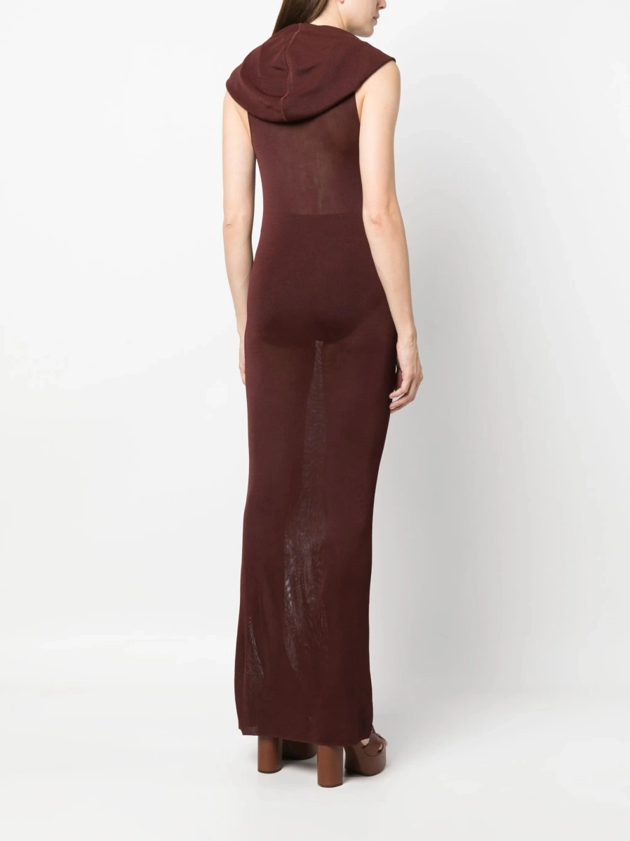 Rochie de seara Saint Laurent rosie din vascoza - Img 4