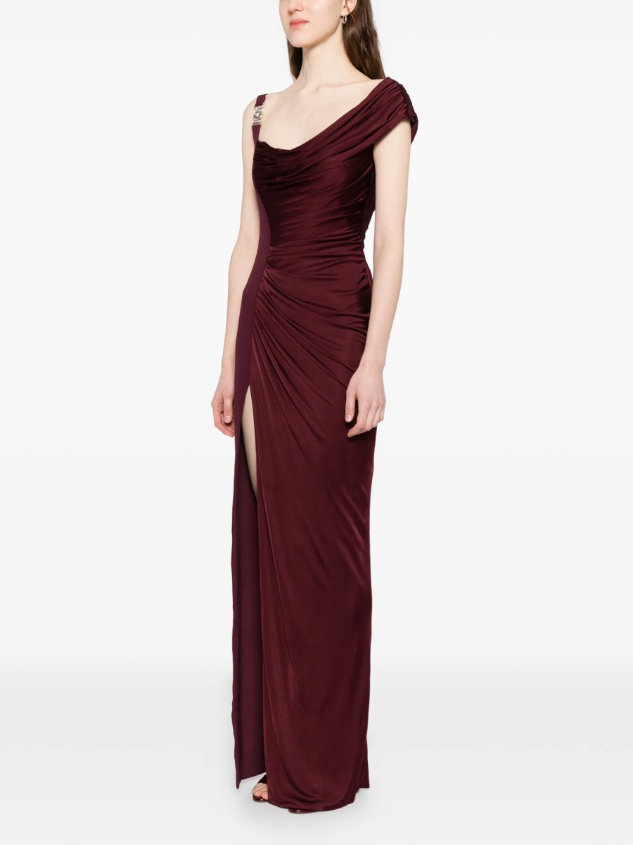 Rochie de seara Versace Medusa ’95 rosie din vascoza - Img 3