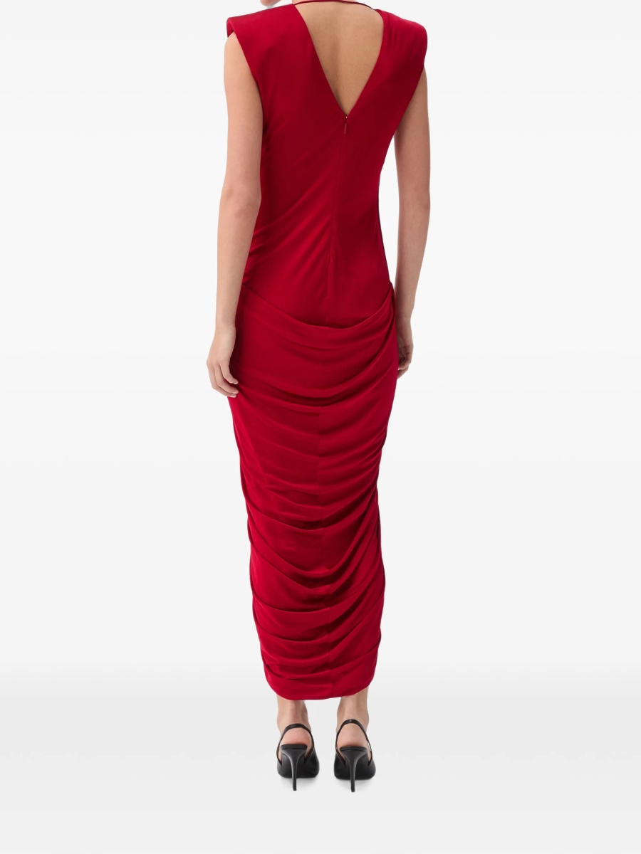 Rochie de seara Versace rosie din vascoza - Img 3