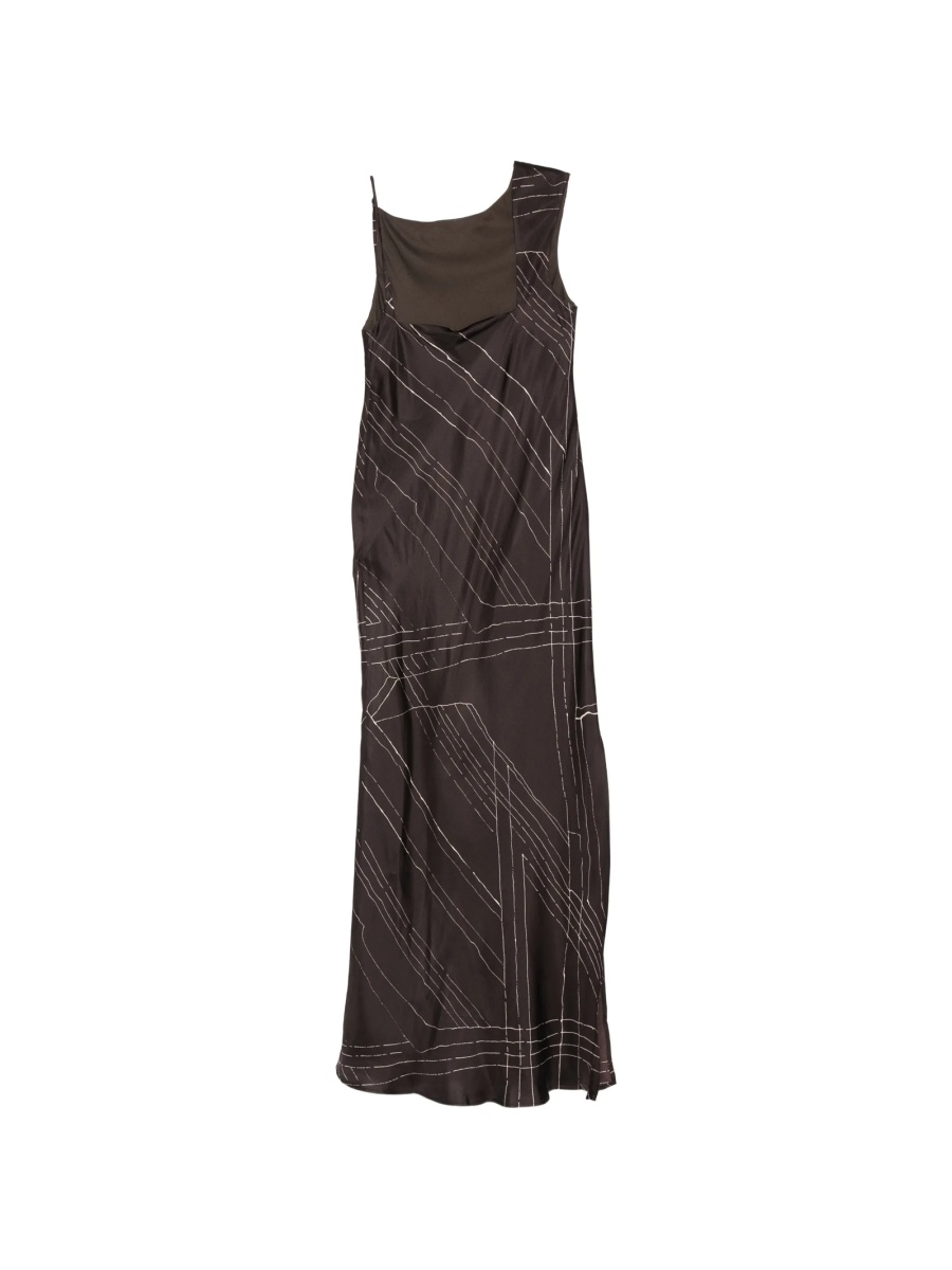 Rochie de zi ALYSI maro din matase - Img 2