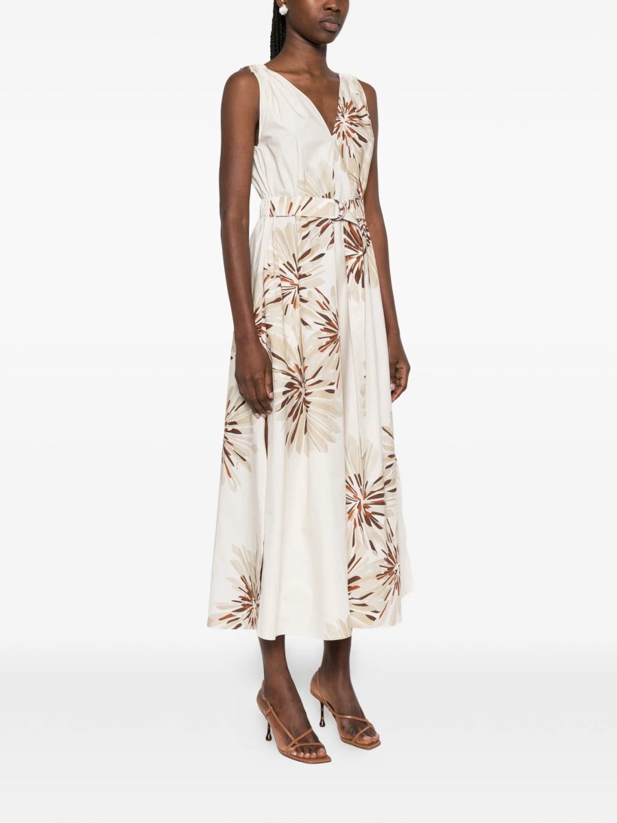 Rochie de zi Brunello Cucinelli neutra din alama eco si bumbac - Img 3