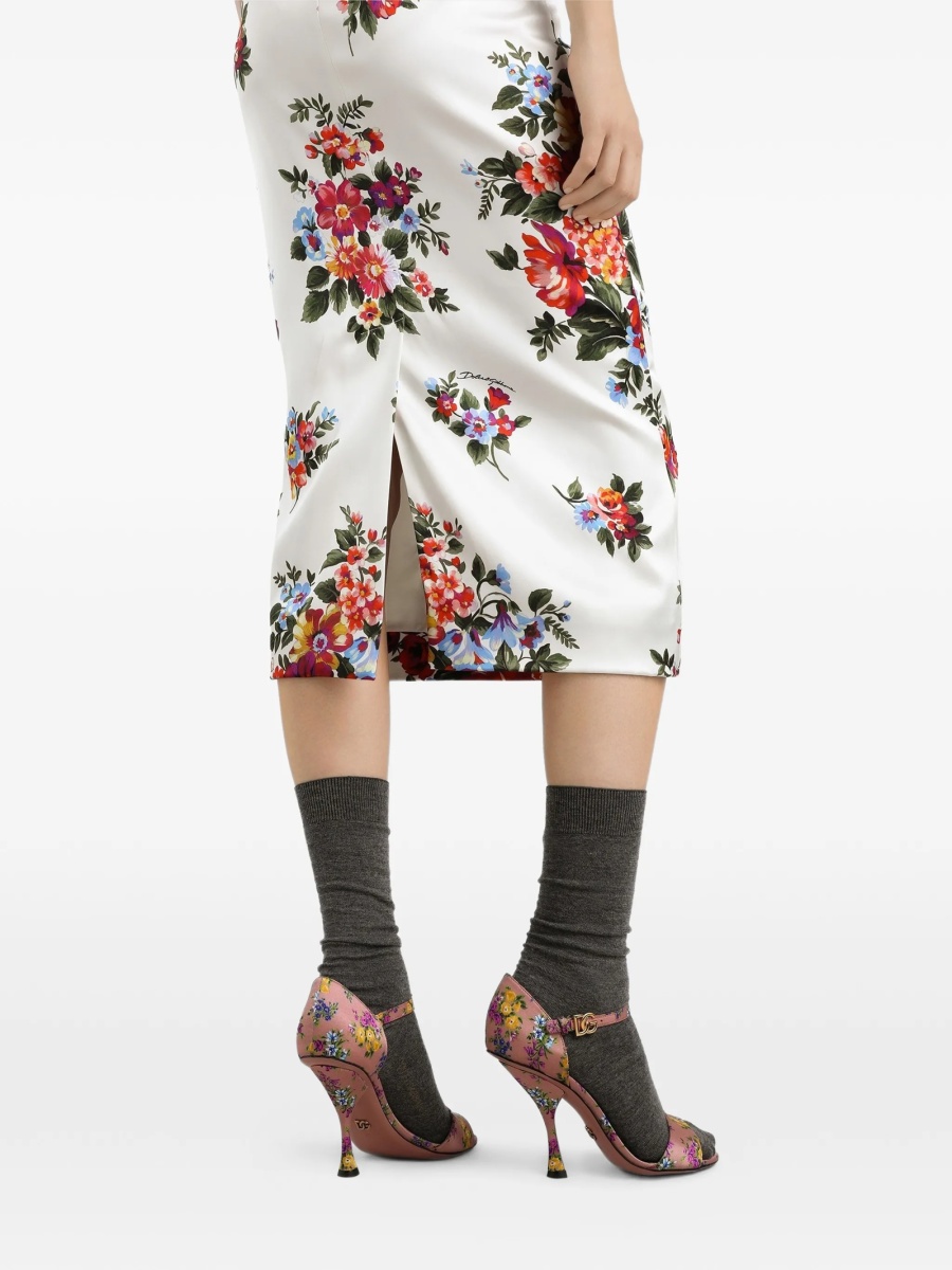Rochie de zi Dolce &amp; Gabbana alba din nylon si polyester - Img 4