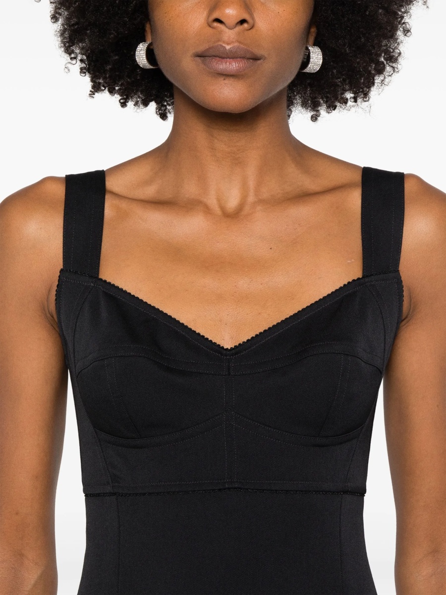 Rochie de zi Dolce &amp; Gabbana neagra din lana si spandex/elastan - Img 5