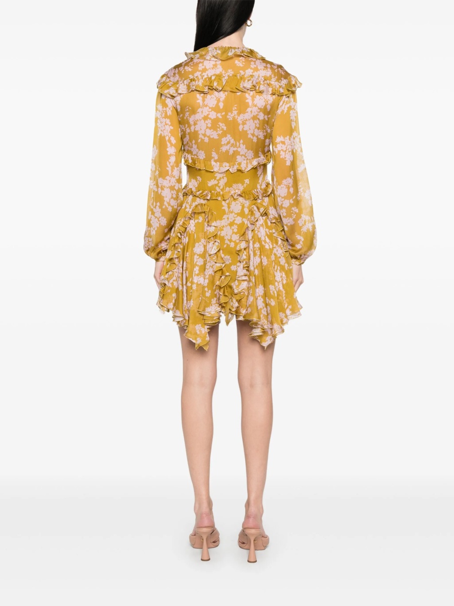 Rochie de zi Elisabetta Franchi galbena din matase - Img 4