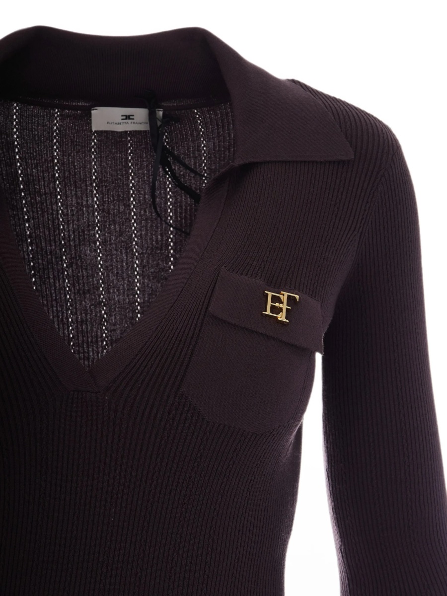 Rochie de zi Elisabetta Franchi maro - Img 3