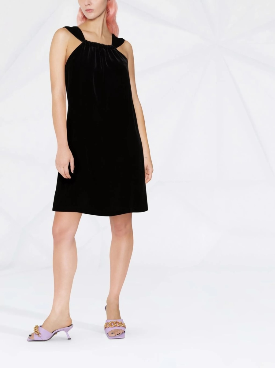 Rochie de zi LOVE Moschino neagra din matase si vascoza - Img 2