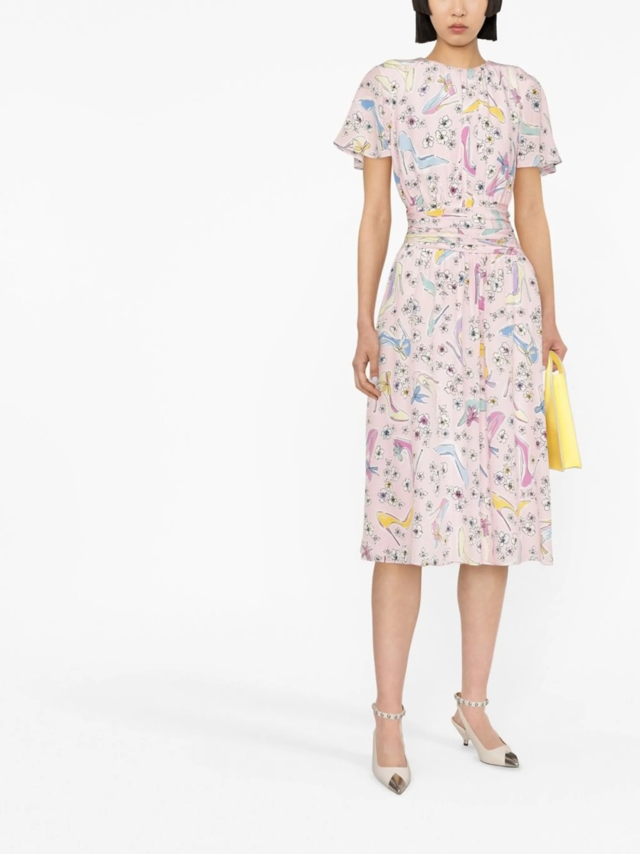Rochie de zi LOVE Moschino roz din matase - Img 2