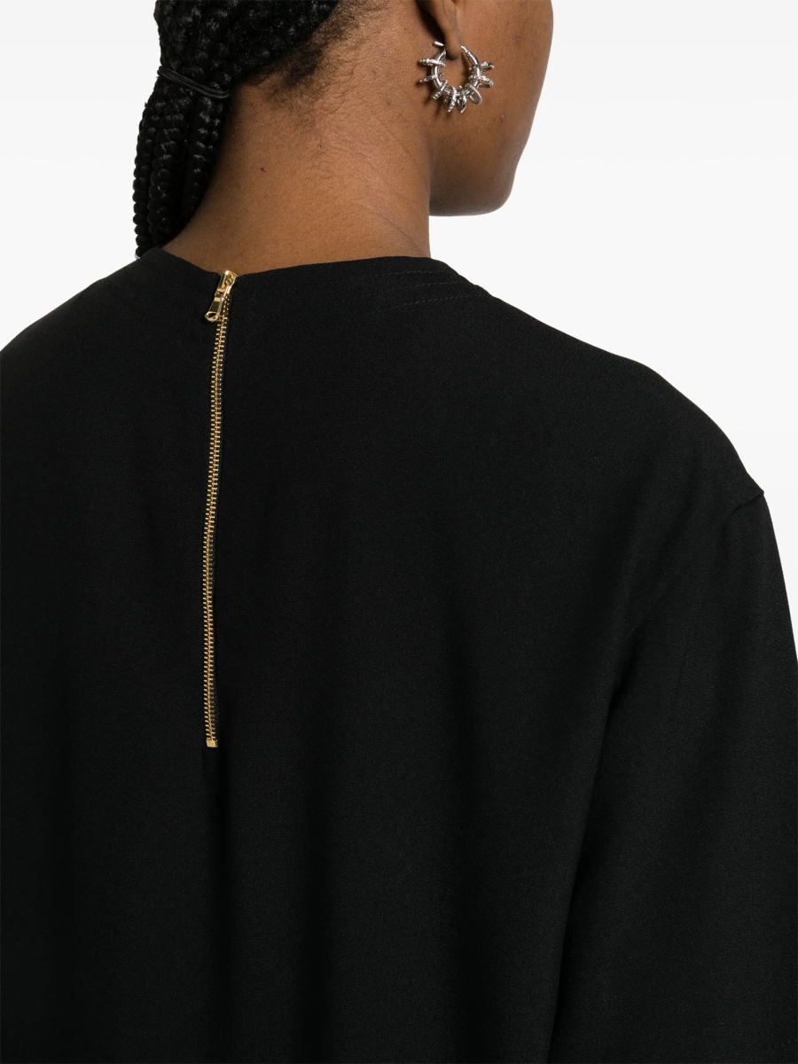 Rochie de zi Moschino neagra din vascoza si acetat - Img 5