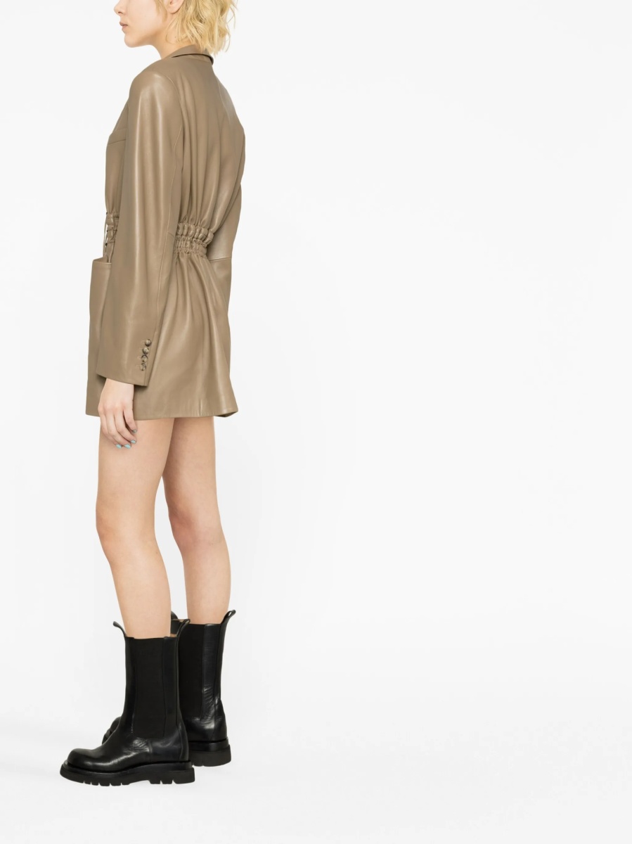 Rochie de zi THE MANNEI maro din piele - Img 3