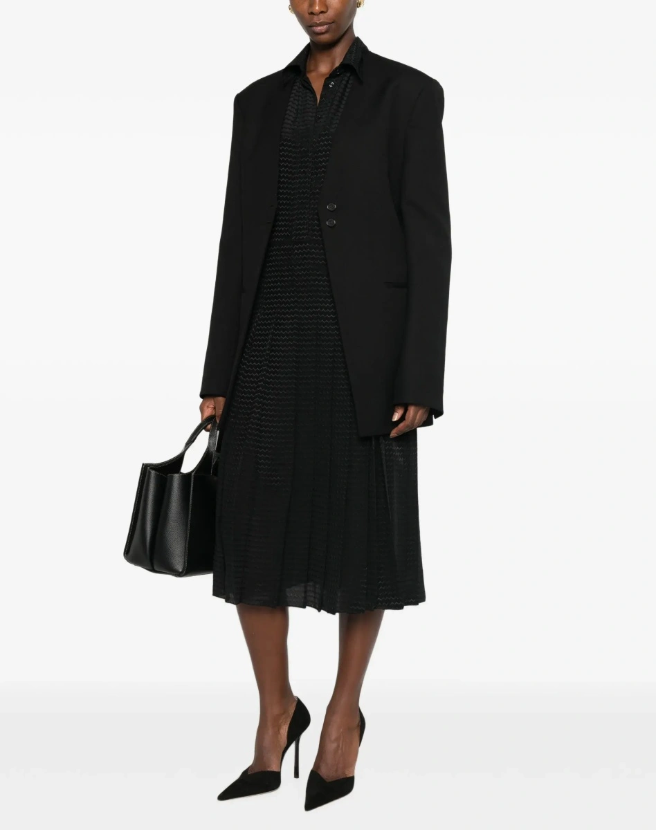 Rochie Fendi neagra din jacquard si matase - Img 4