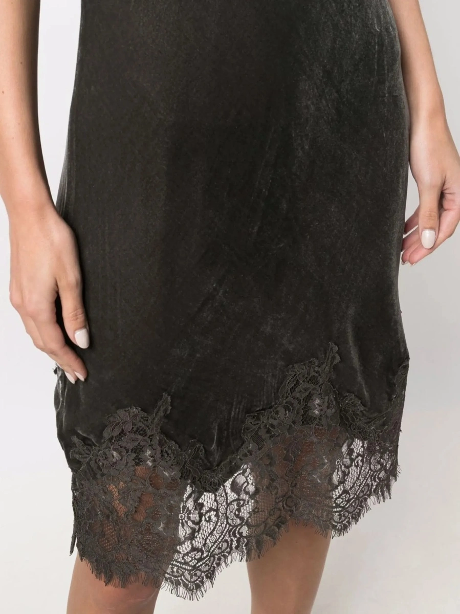 Rochie GOLD HAWK gri din catifea - Img 7