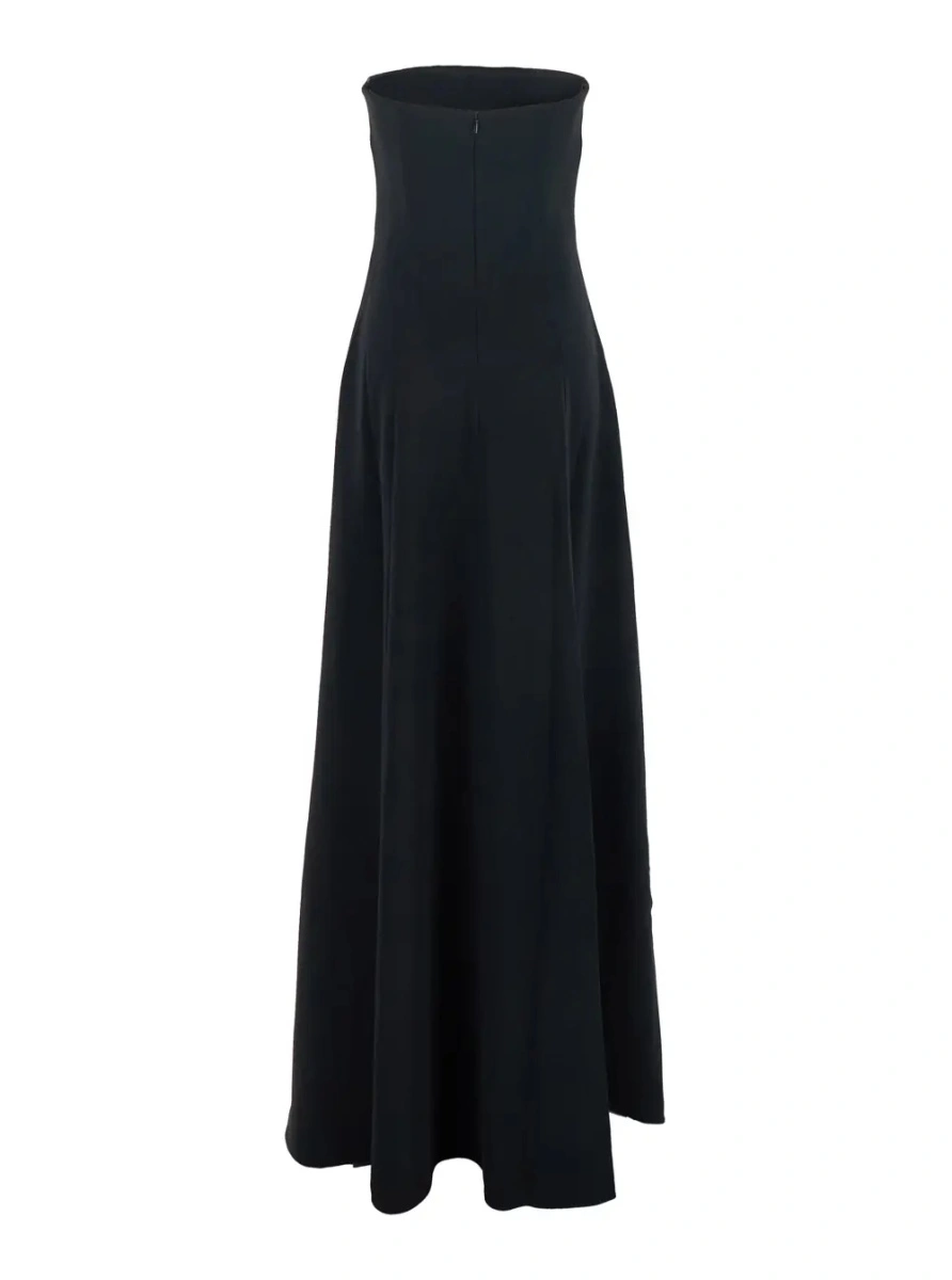 Rochie lunga SOLACE LONDON neagra din twill 'Helena' - Img 2