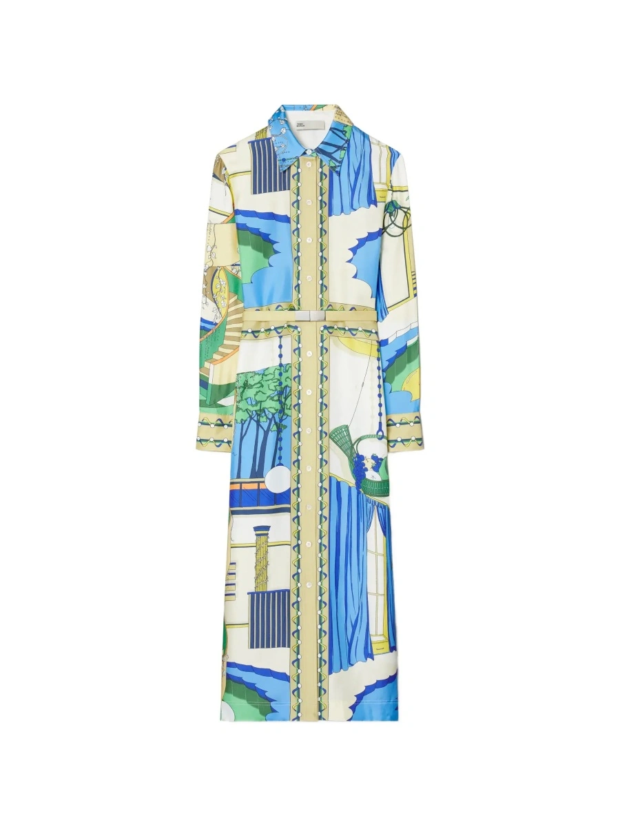 Rochie lunga Tory Burch multicolor din matase - Img 6