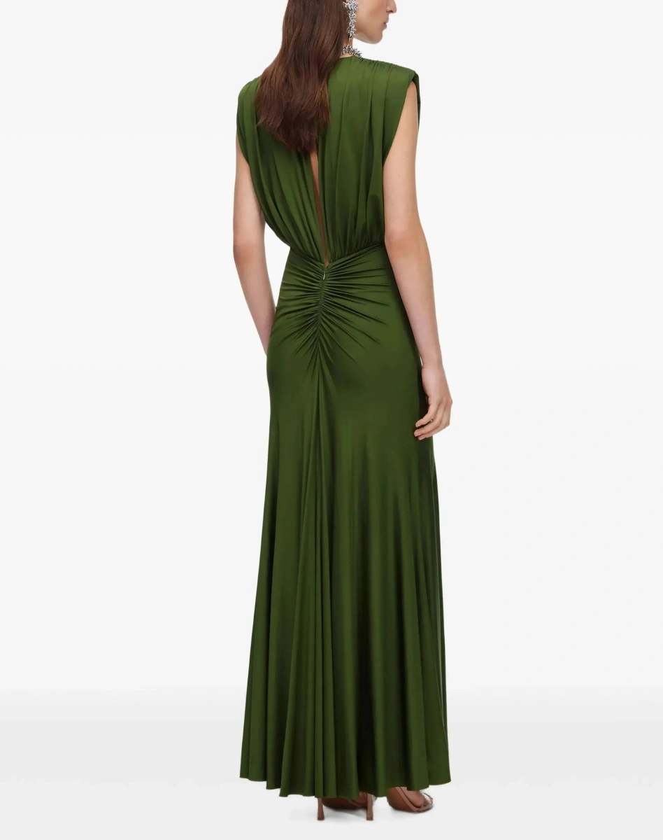 Rochie Self-Portrait verde din jerse - Img 5