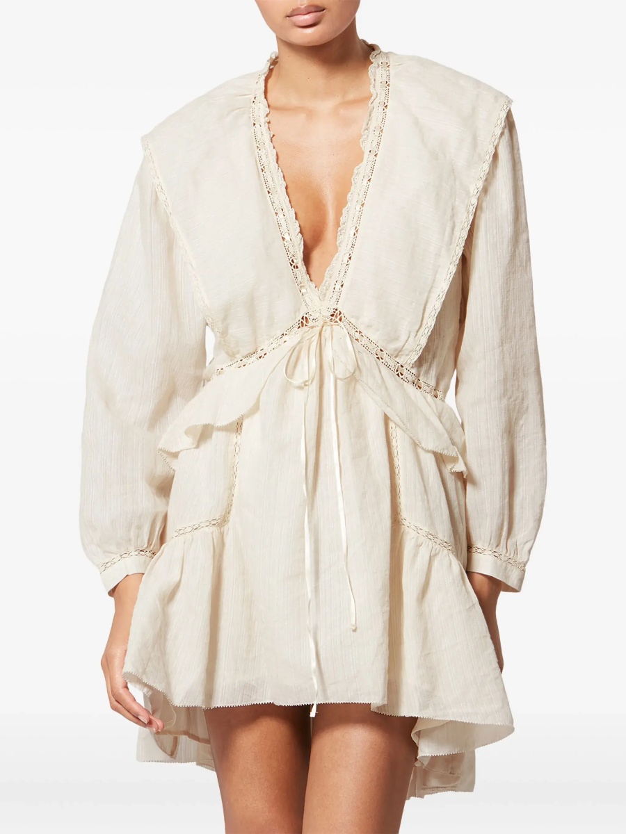 Rochii "Damya" cotton and linen short dress - Img 3