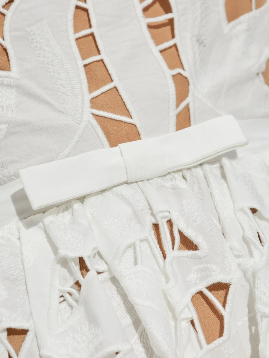 Rochii Embroidered Midi Dress With Bow - Img 4