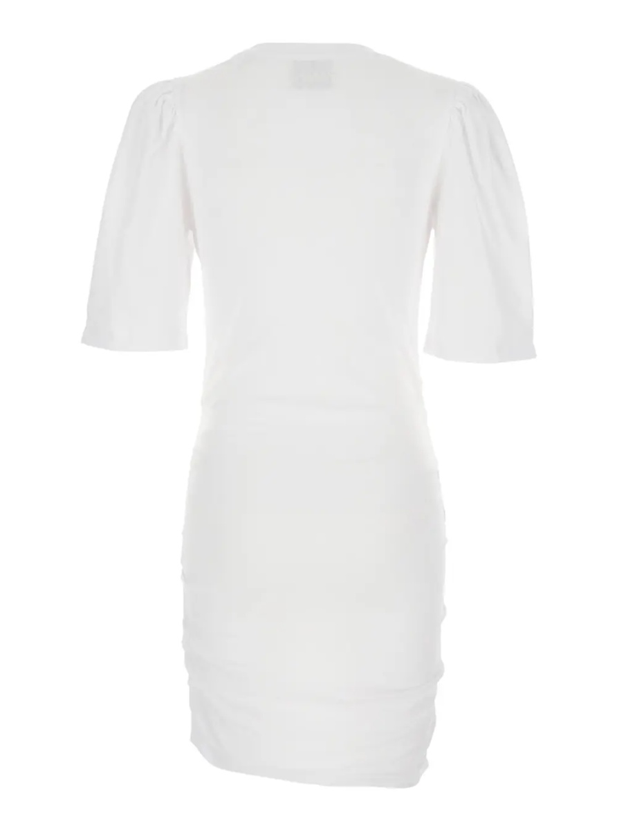 Rochii 'Mylda' White Crew Neck Dress with Pleated Details in Cotton Woman - Img 2