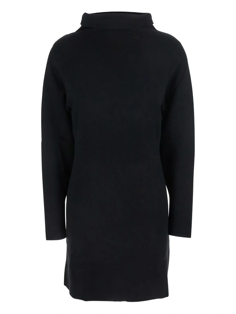 Rochii P.A.R.O.S.H. Black Turtleneck Midi Dress in Wool and Cashmere Woman - Img 6