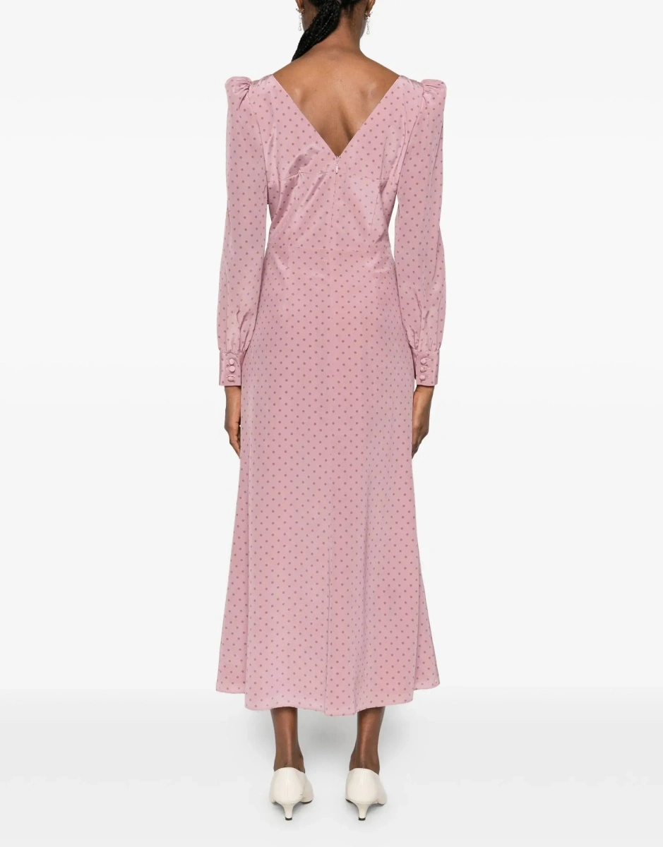 Rochii Polka Dot Midi Dress with Ruffles - Img 6