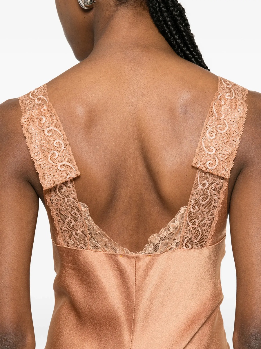 Rochii satin maxi Dress with lace trims - Img 7