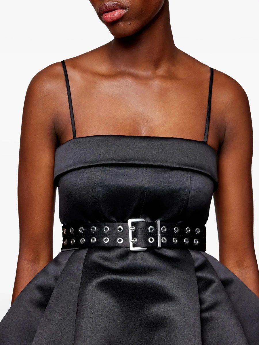 Rochii Short satin Dress with a full skirt - Img 6