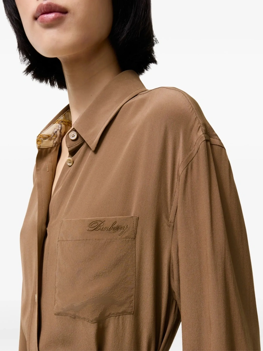 Rochii Silk crêpe de chine shirt Dress - Img 6