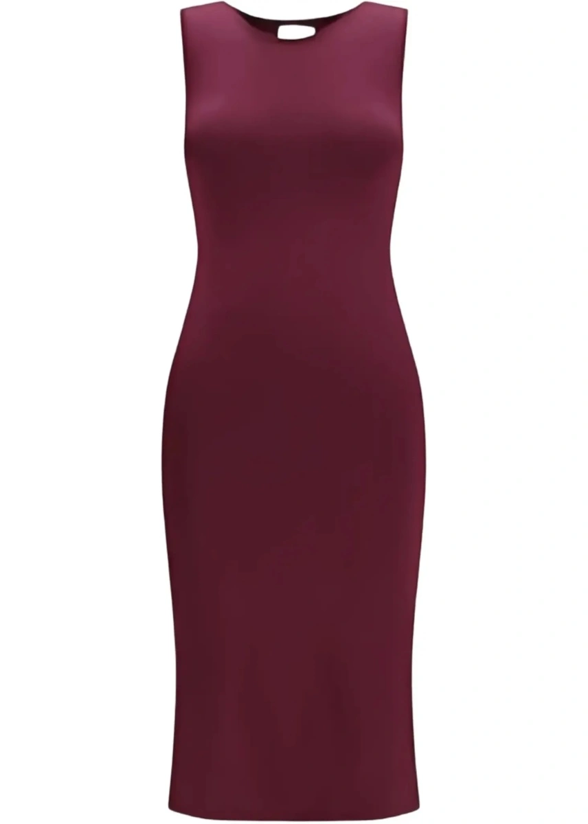 Rochii Sleeveless slim-fit long silk Dress - Img 8