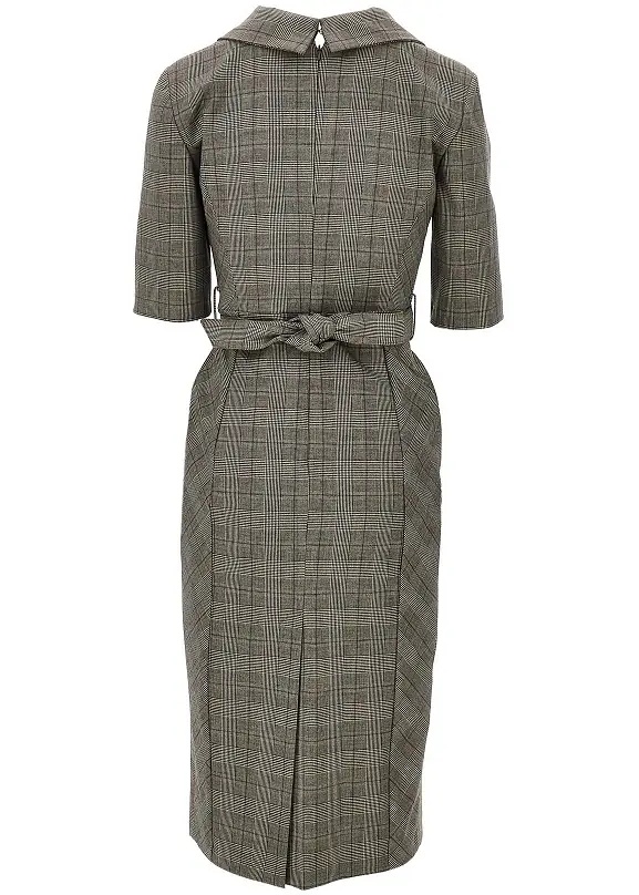 Rochii Wool-blend midi dress with Check motif - Img 3