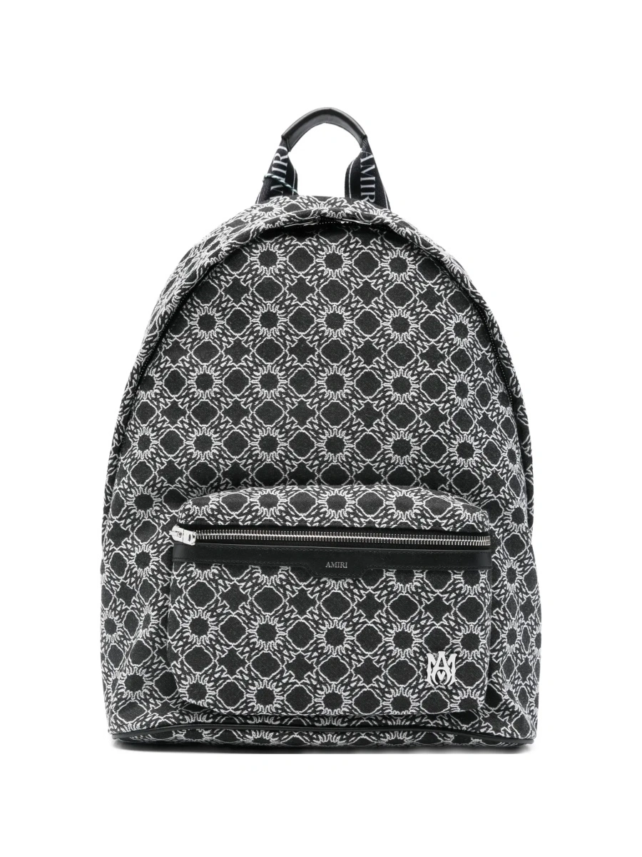 Rucsac 'MA Quad' Black Backpack with all-over logo print and adjustable straps in Tech Fabric for men - Img 10