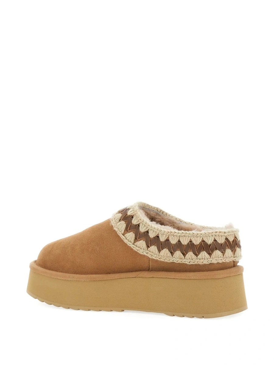 Saboti Beige Mules with Braided Detail in Suede Woman - Img 6