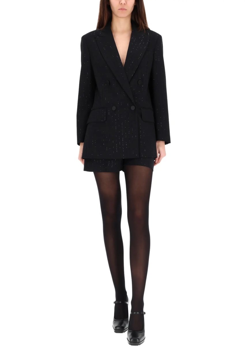 Sacou Double-Breasted Jacket With Rhinestone Details - Img 2