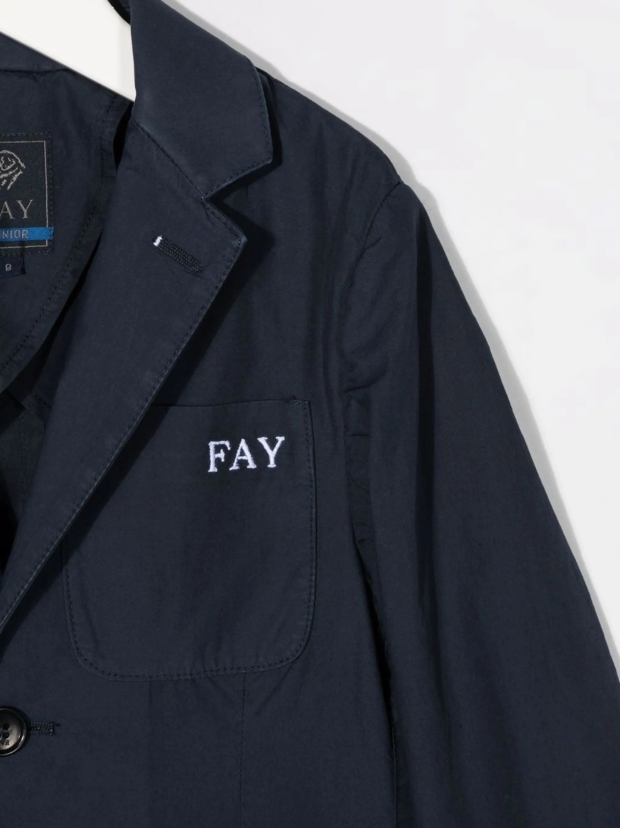 Sacou Fay albastru din polyester si bumbac - Img 3