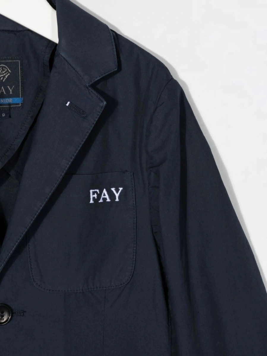 Sacou Fay albastru din polyester si bumbac - Img 3