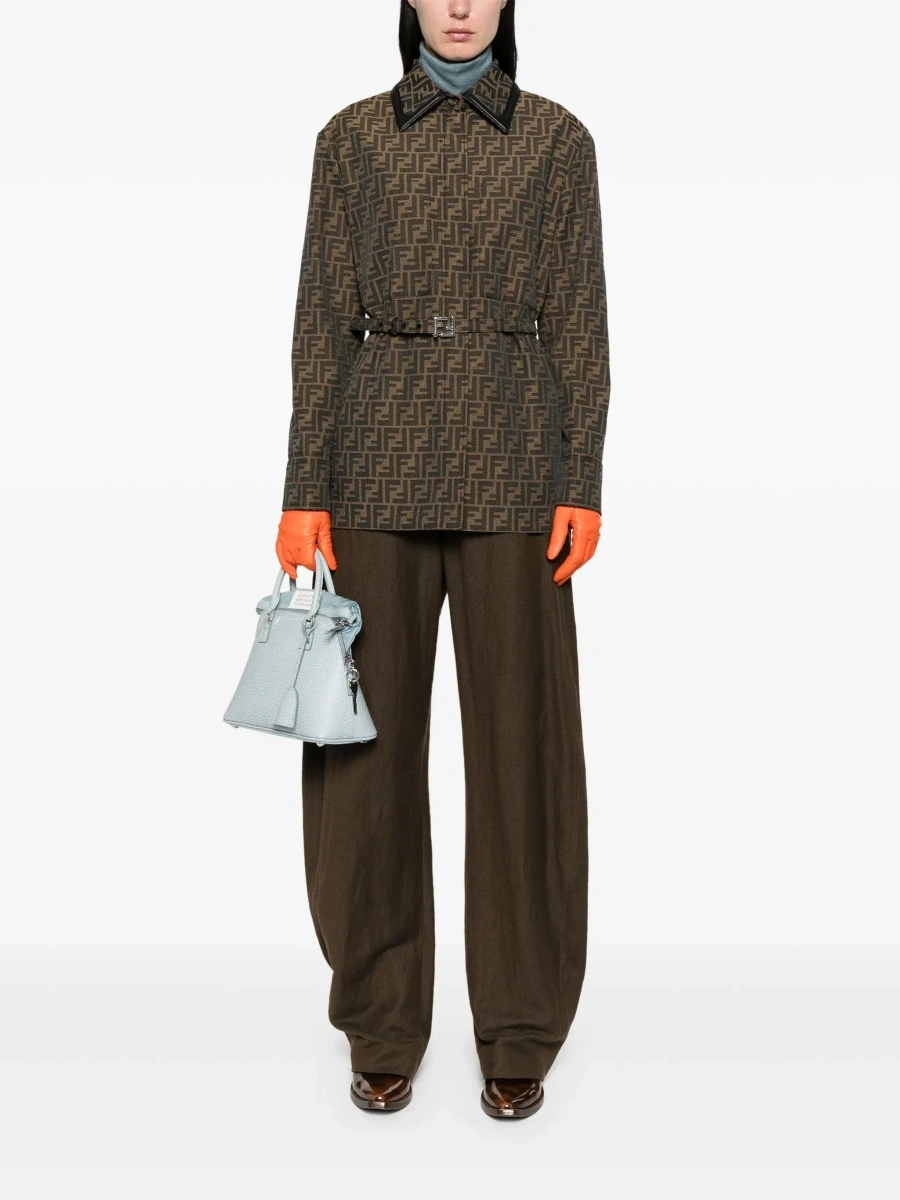 Sacou Fendi maro din bumbac - Img 4