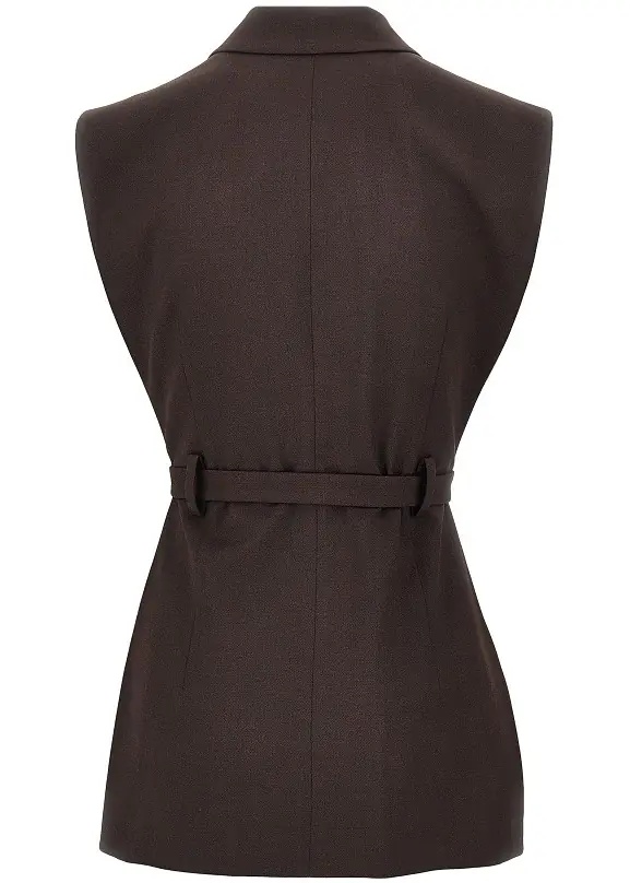 Sacou Gabardine vest with belt - Img 3
