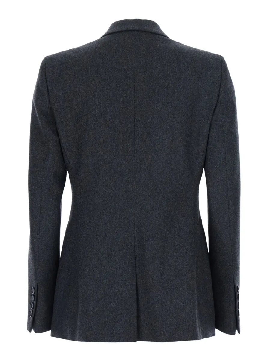 Sacou Gray Double-breasted Cashmere Wool Jackets - Img 2