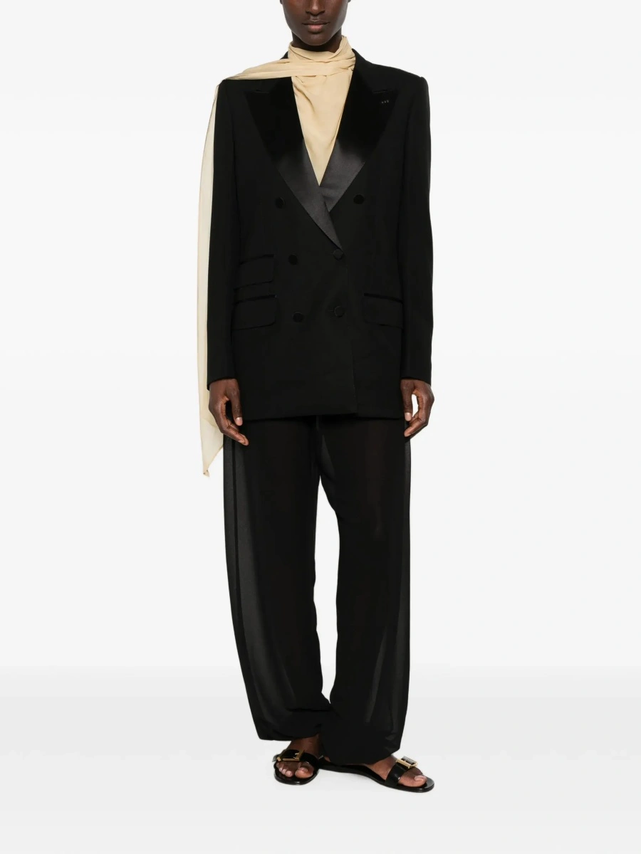 Sacou light virgin wool double breasted tuxedojacket - Img 3