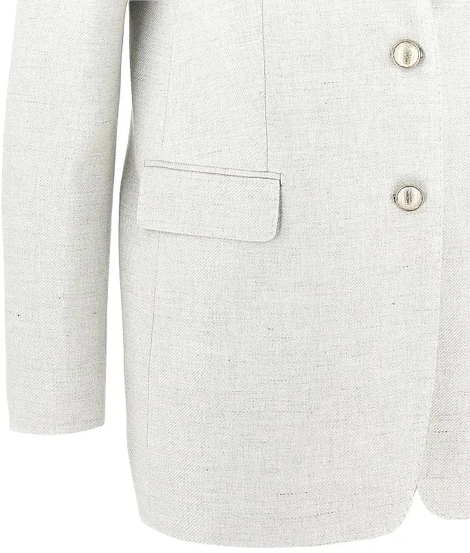 Sacou Mélange twill 'Bertha' single-breasted jacket - Img 2