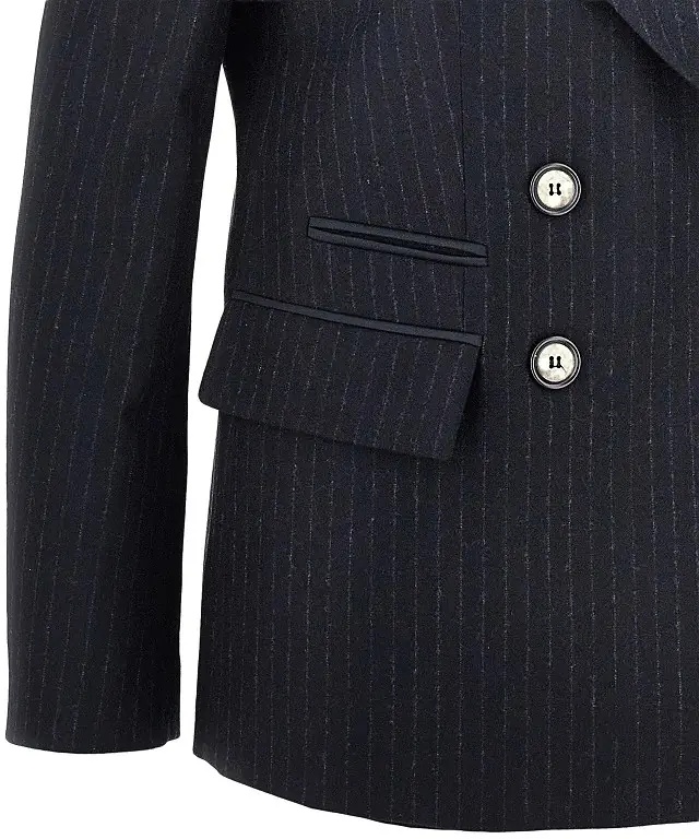 Sacou Pinstriped wool-blend double-breasted jacket - Img 2