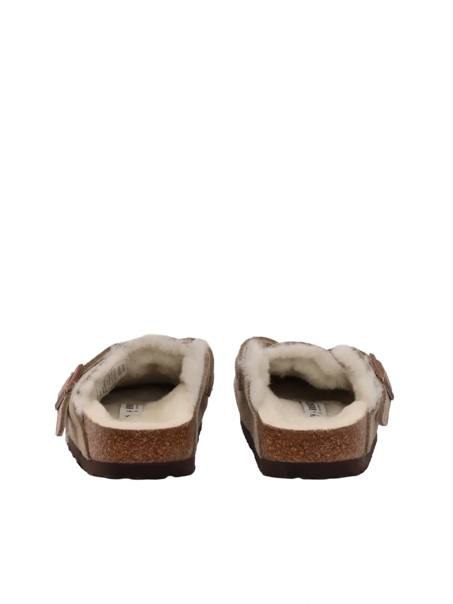 Sandale Boston Kids Shearling taupe, Suede Leather, Narrow Fit - Img 3