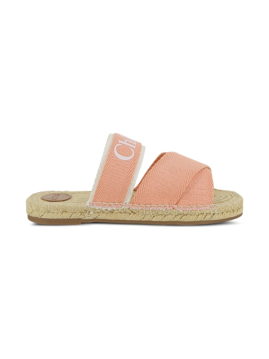 Sandale Chloe roz din material textil - Img 2