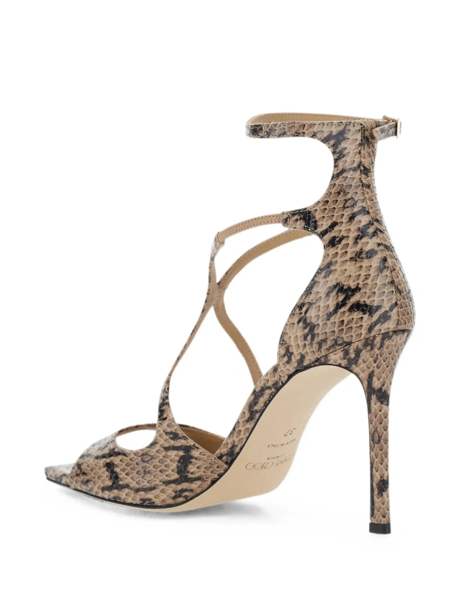 Sandale cu toc Jimmy Choo bej din piele - Img 7