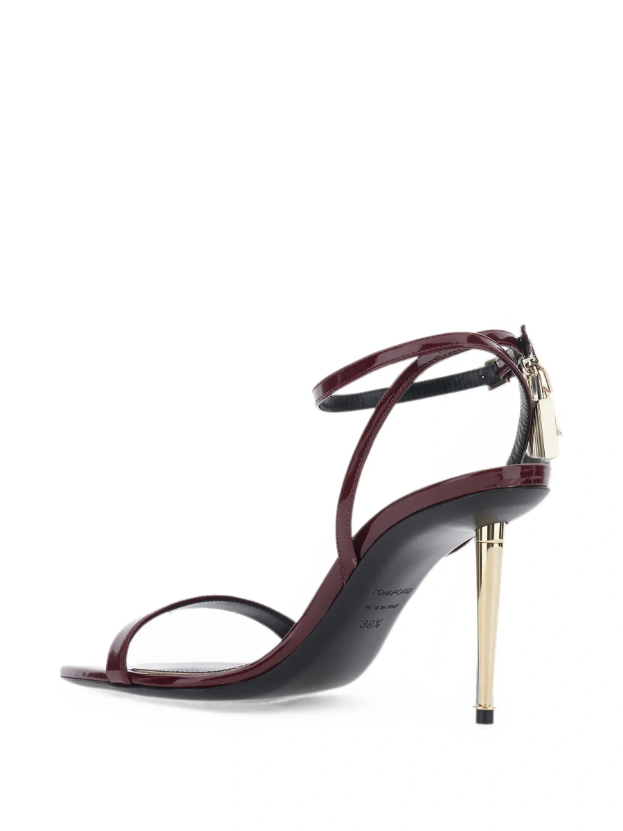 Sandale cu toc Tom Ford mov din piele - Img 6