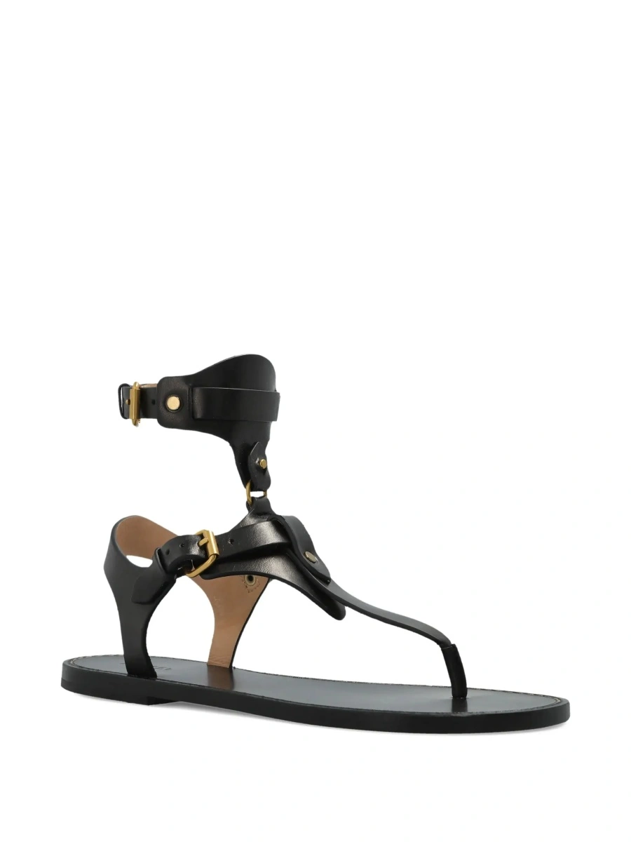 Sandale 'Eveena' Black Sandals with Adjustable Buckle Closure in Leather Woman - Img 5