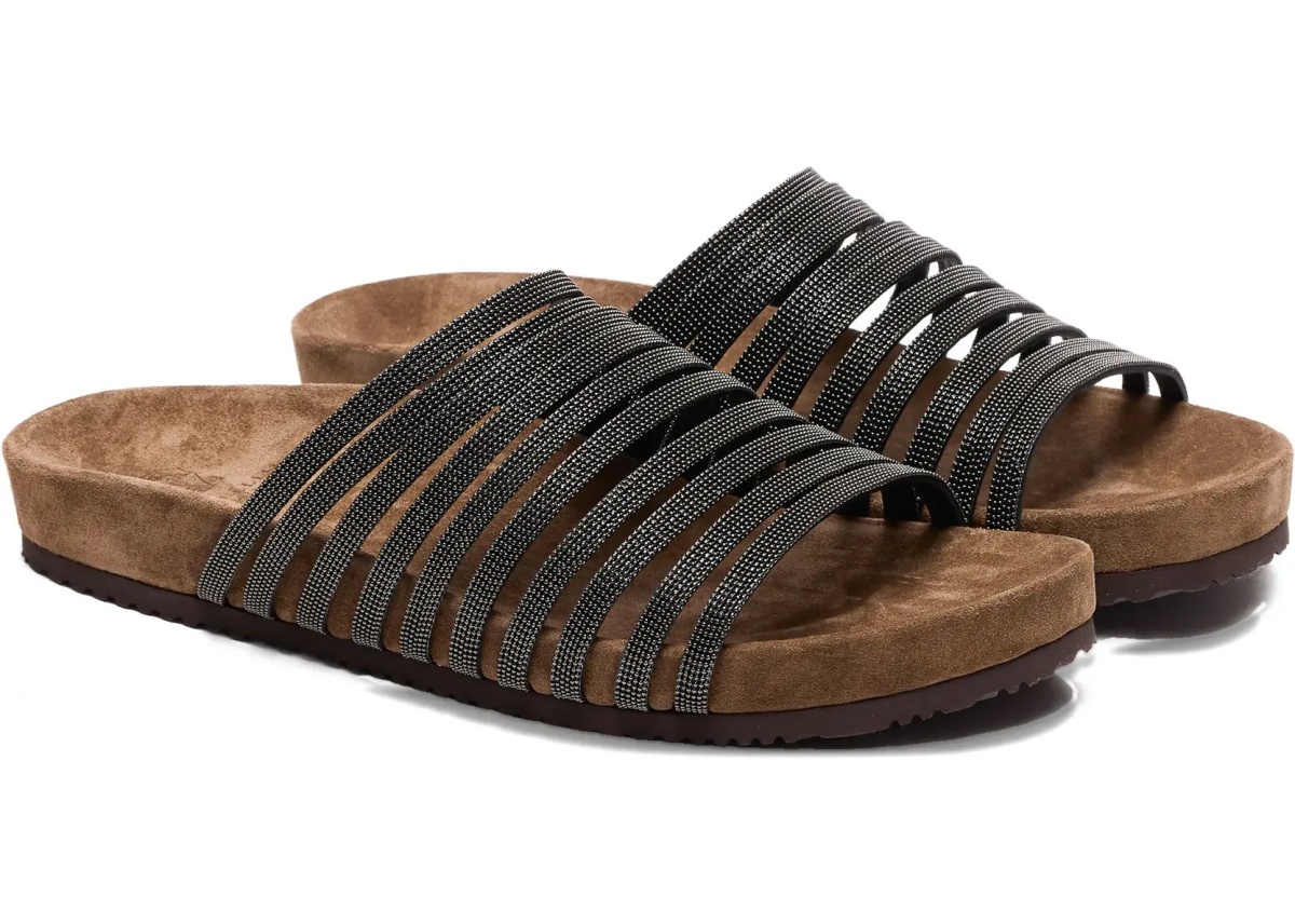 Sandale Lace-up Slides with monili embellishment - Img 5