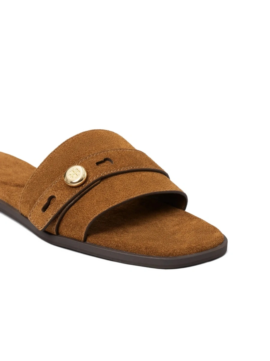 Sandale Tory Burch maro din piele intoarsa 'Romy' - Img 7