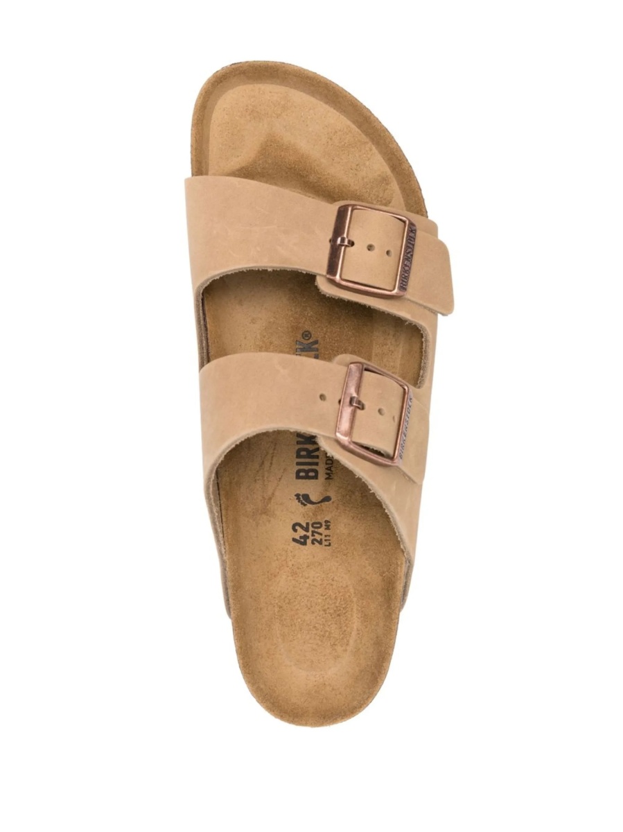 Slapi Birkenstock arizona neutri din piele intoarsa - Img 4