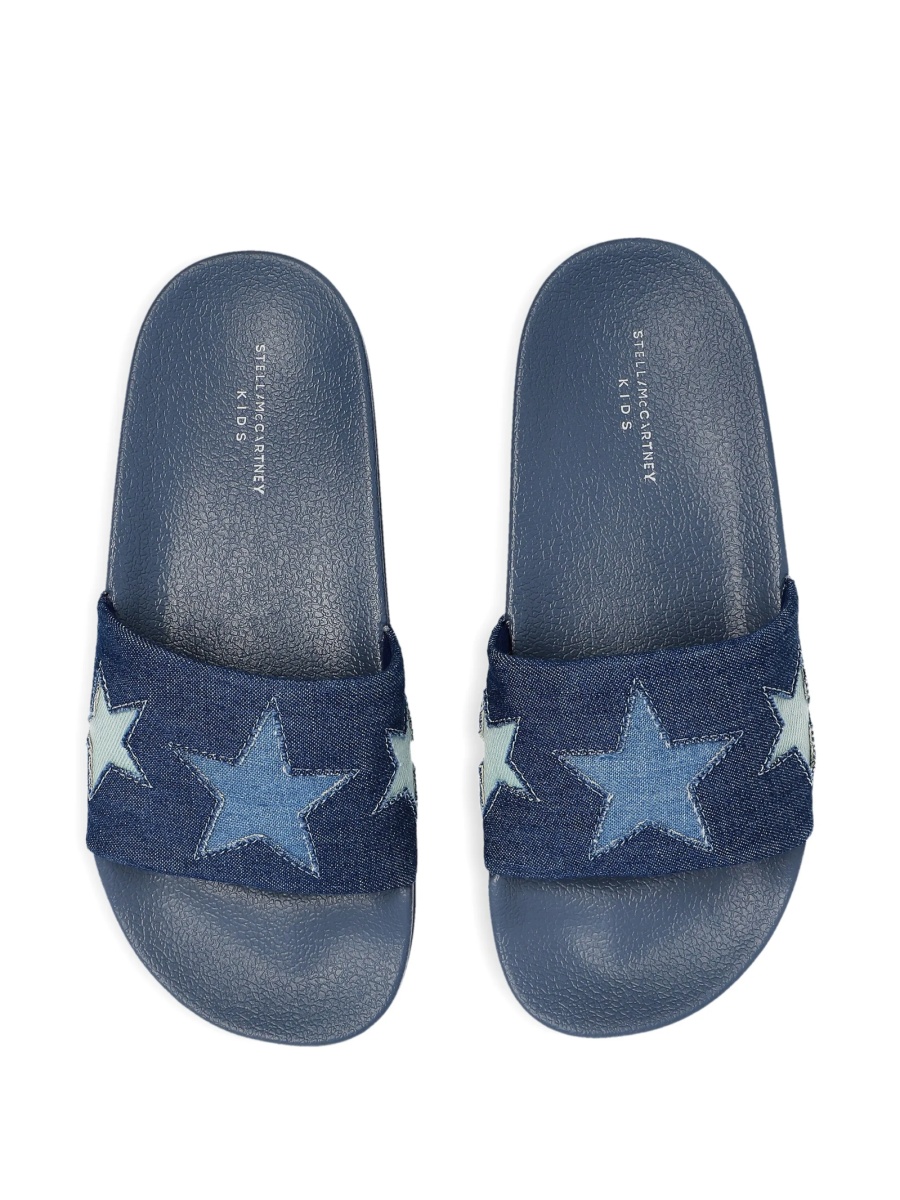 Slapi Stella McCartney albastri din bumbac - Img 4