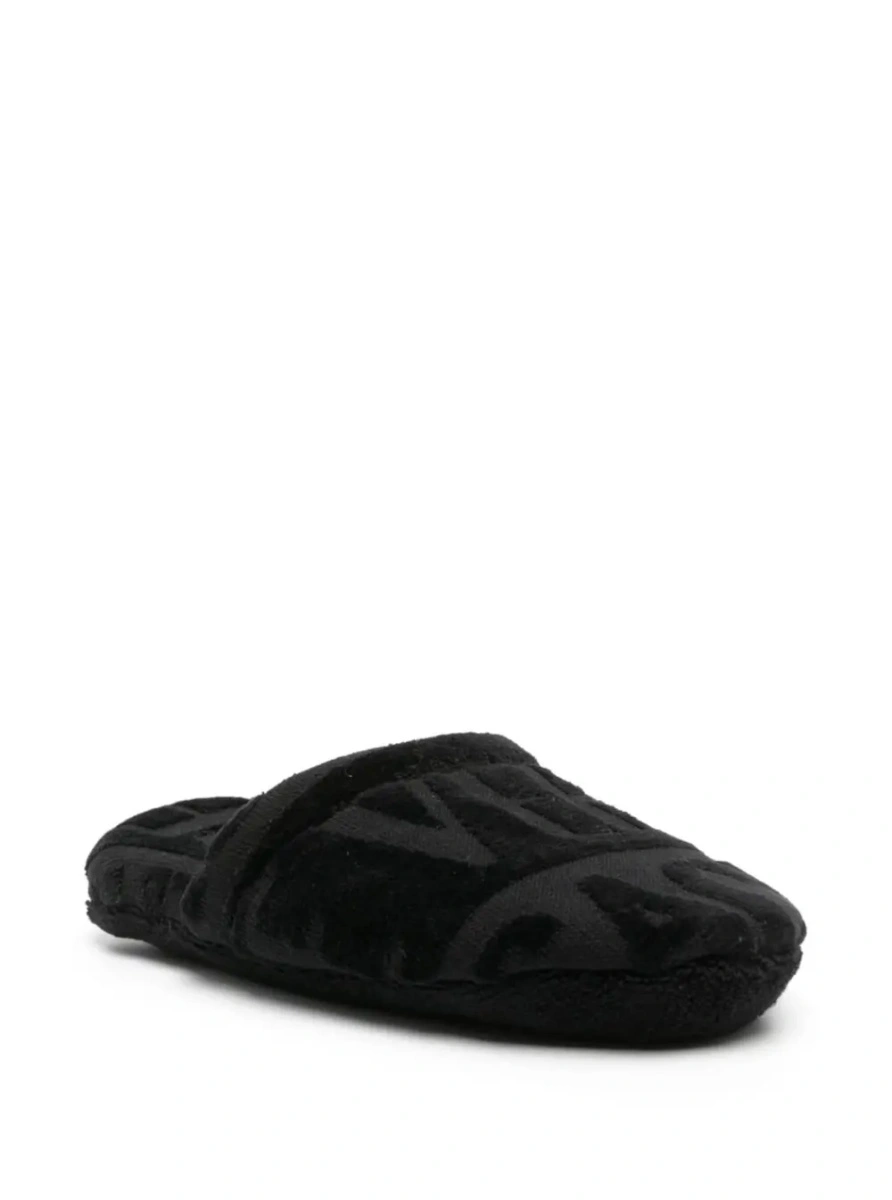 Slapi VERSACE HOME negri din piele ecologica - Img 2