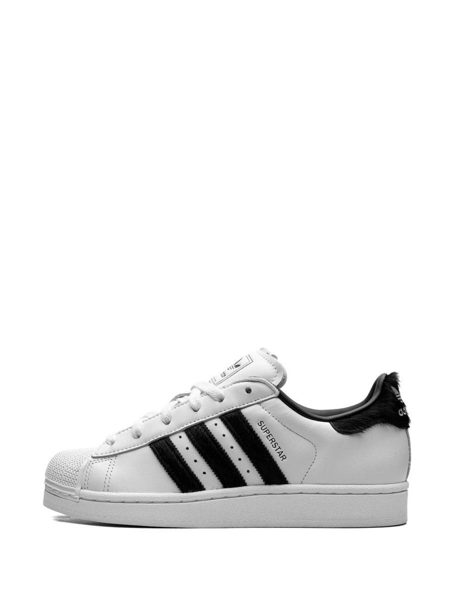 Sneakers adidas Originals superstar albi din blana si piele - Img 5
